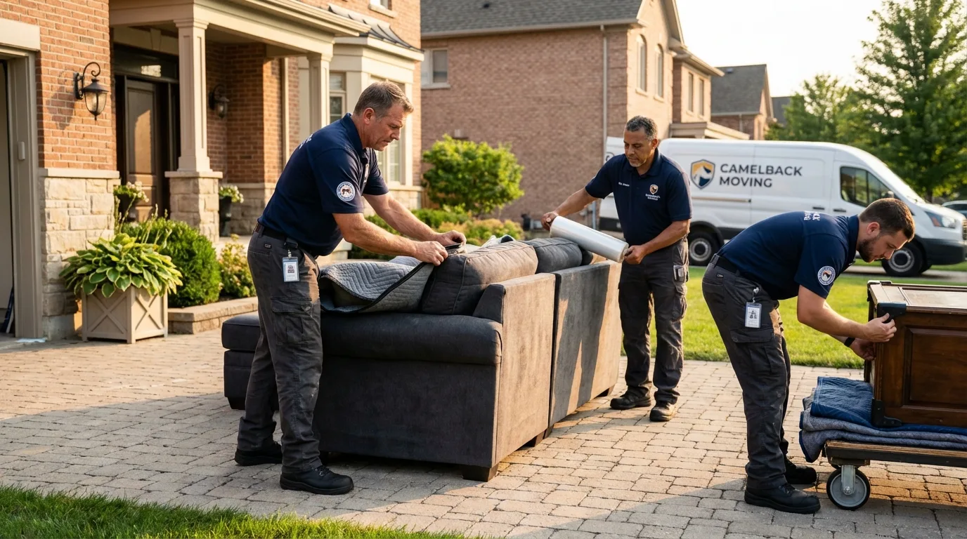 Large estate moving crew wrapping furniture in Richmond, KY